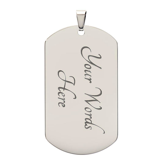 Personalized Military Necklace - "You're My Greatest Treasure" Dove & Heart Pendant Gift